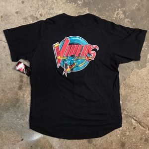 Detroit Vipers Back Print Black Baseball Jersey XL